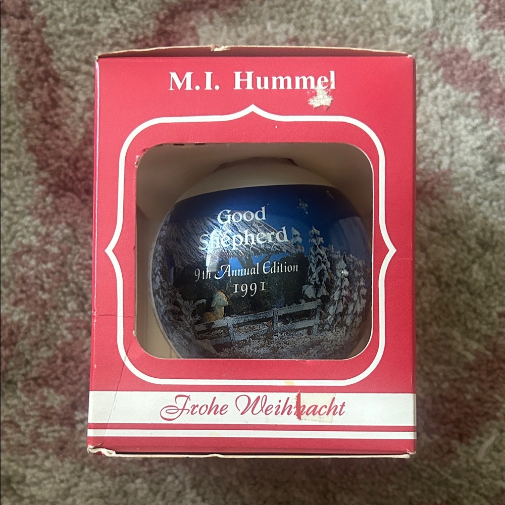 Hummel Blue and White Good Shepherd Ornament